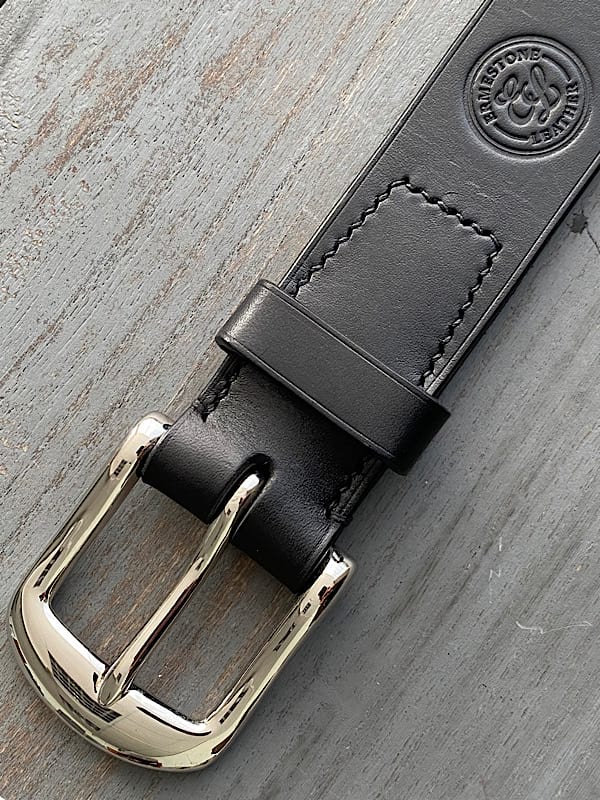 erme belt black leather